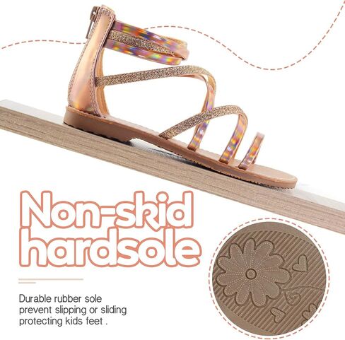 Vonair Girls Sandals Strappy Gladiator with Zipper Comfort Summer Shoes in Saudi Arabia