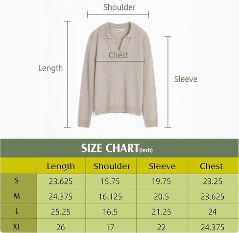طقم بدلة رياضية نسائية محبوكة من الكشمير من GreenMount مكونة من قطعتين، بلوفر بولو عميق على شكل حرف V وبنطلون رياضي يحافظ على دفء 37.5 درجة (كاكي، M) in Kuwait