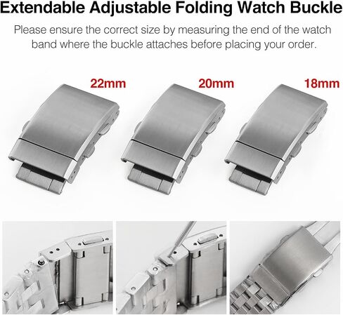 TACTICAL FROG Watch Clasps Stainless Steel Watchband Milled Clasp Folding Deployment Clasp Replacement for Watch Strap 18mm/20mm/22mm in Saudi Arabia