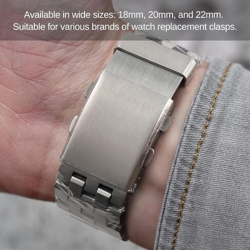 TACTICAL FROG Watch Clasps Stainless Steel Watchband Milled Clasp Folding Deployment Clasp Replacement for Watch Strap 18mm/20mm/22mm in Saudi Arabia