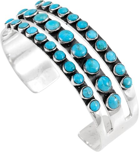 Turquoise Bracelet Sterling Silver 925 Genuine Turquoise in Saudi Arabia