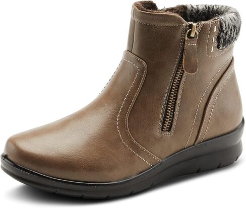Flexus Spring Step Snowedin Ankle Booties for Women - Waterproof Ankle Boots with Side Zipper - Comfortable Women's Boots for Outdoor Walk in Saudi Arabia