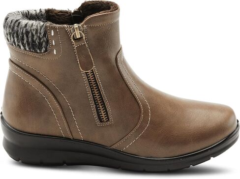 Flexus Spring Step Snowedin Ankle Booties for Women - Waterproof Ankle Boots with Side Zipper - Comfortable Women's Boots for Outdoor Walk in Saudi Arabia