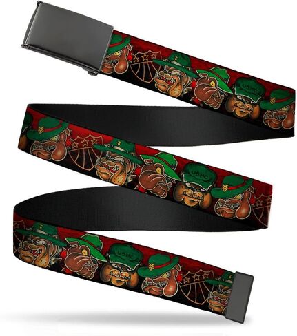 Buckle-Down Men's Web Belt Tattoo Johnny Bulldog, Multicolor, 1.5" Wide-Fits up to 42" Pant Size in Saudi Arabia