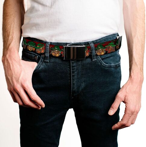 Buckle-Down Men's Web Belt Tattoo Johnny Bulldog, Multicolor, 1.5" Wide-Fits up to 42" Pant Size in Saudi Arabia