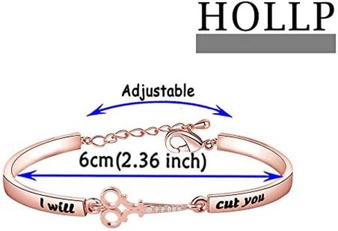 HOLLP Expandable Hairdresser Bracelet Hair Stylist Gift I Will Cut You Hairdresser Jewelry Scissor Bangle Bracelets with Comb Hair Drier Charm Graduation Gift in Saudi Arabia