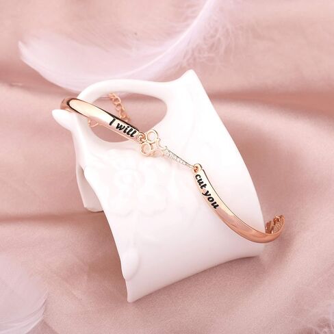 HOLLP Expandable Hairdresser Bracelet Hair Stylist Gift I Will Cut You Hairdresser Jewelry Scissor Bangle Bracelets with Comb Hair Drier Charm Graduation Gift in Saudi Arabia