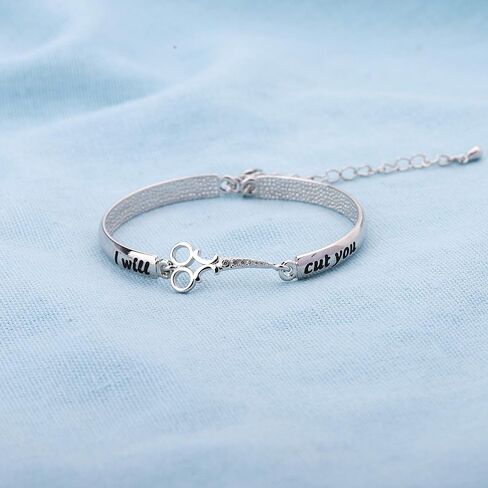 HOLLP Expandable Hairdresser Bracelet Hair Stylist Gift I Will Cut You Hairdresser Jewelry Scissor Bangle Bracelets with Comb Hair Drier Charm Graduation Gift in Saudi Arabia