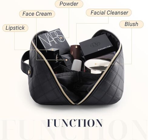 Oflamn Weekender Bags for Women Leather Travel Duffle Bag Large Capacity Overnight Bag with Toiletry Bag and Shoe Compartment Black in Kuwait