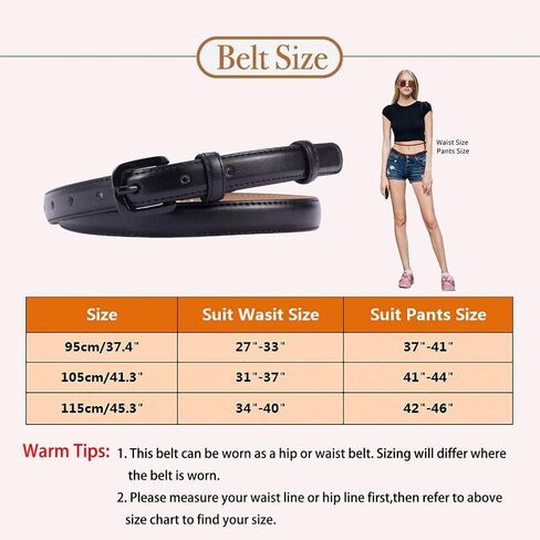 VOCHIC Trendy Women Leather Skinny Belts for Jeans Pants Thin Dress Waist Belt in Saudi Arabia
