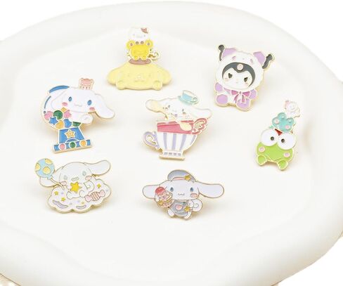 7 قطع من دبابيس انيمي على شكل قطة وكلب انيمي، دبابيس مطلية بالمينا للملابس وحقيبة الظهر وهدية تزيين in Kuwait