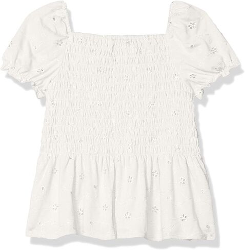 Speechless Girls' Short Sleeve Peplum Smocked Top in Saudi Arabia