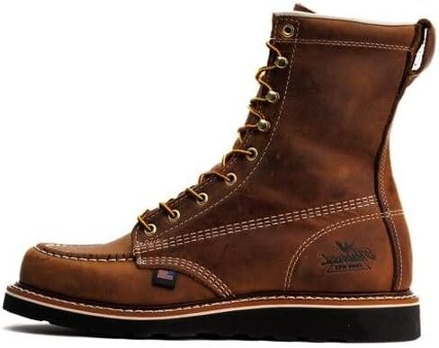 Thorogood American Heritage 8 بوصات Moc Toe Work Boots للرجال أحذية جلدية مسامية مع نعل خارجي MAXWear Wedge مقاوم للانزلاق وGoodyear Storm Welt in Kuwait