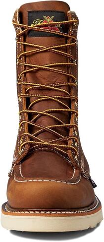Thorogood American Heritage 8 بوصات Moc Toe Work Boots للرجال أحذية جلدية مسامية مع نعل خارجي MAXWear Wedge مقاوم للانزلاق وGoodyear Storm Welt in Kuwait