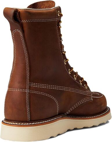 Thorogood American Heritage 8 بوصات Moc Toe Work Boots للرجال أحذية جلدية مسامية مع نعل خارجي MAXWear Wedge مقاوم للانزلاق وGoodyear Storm Welt in Kuwait