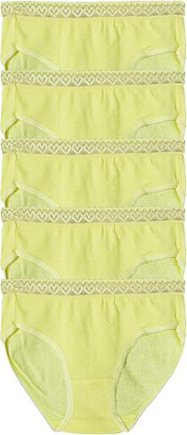 Cotton Briefs 5P for Women,Soft Comfy Ladies Underpants Briefs Hipster Lace Bikini Briefs Panties in Saudi Arabia