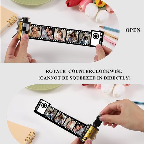 Guiqulai Sublimation Film Roll Keychain Personalized Photo Keychain Camera Memory Keychain for Valentine's Day Gifts in Saudi Arabia