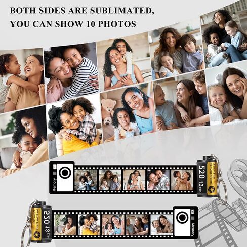 Guiqulai Sublimation Film Roll Keychain Personalized Photo Keychain Camera Memory Keychain for Valentine's Day Gifts in Saudi Arabia