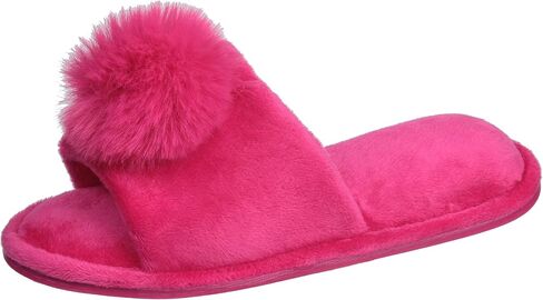 Girl's Slipper Lovely Velvet Pom-pom Open Toe Kids House Slides in Saudi Arabia