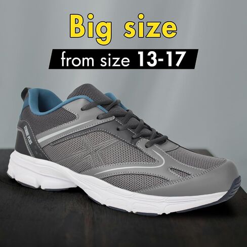 Hawkwell Men's Big Size Plus Size Casual Walking Sneakers Tennis Training Shoes Size 13 14 15 16 17 in Saudi Arabia