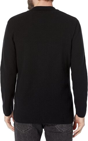 A | X ARMANI EXCHANGE Men's Petite Button UP Knit Blazer with Front Pockets and Small A|X TAG, Black in Saudi Arabia