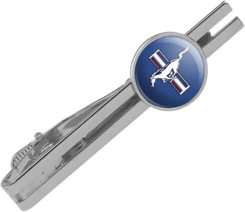 Ford Mustang Logo Round Tie Bar Clip Clasp Tack Silver Color Plated in Saudi Arabia