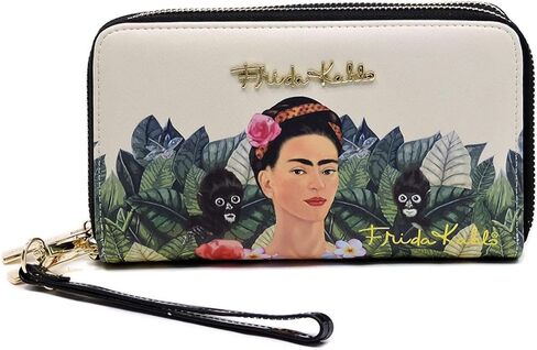 Frida Kahlo Around Zip Wallet with Wristlet, Monkeys Collection in Kuwait