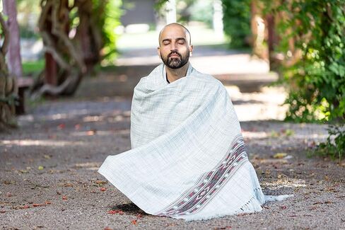 Om Shanti Crafts Meditation Shawl or Blanket, Exotic Shawl/Wrap, Oversize Scarf or Stole. Unisex in Kuwait