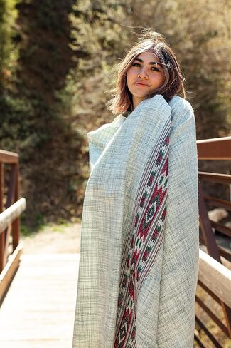 Om Shanti Crafts Meditation Shawl or Blanket, Exotic Shawl/Wrap, Oversize Scarf or Stole. Unisex in Kuwait