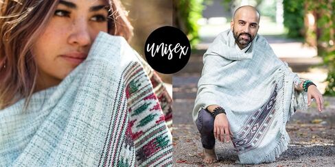 Om Shanti Crafts Meditation Shawl or Blanket, Exotic Shawl/Wrap, Oversize Scarf or Stole. Unisex in Kuwait