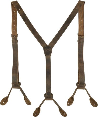 Hide & Groom، حمالات نهاية بزر خلفي على شكل حرف Y لرفقاء العريس، أفضل الرجال، العزاب، مثالية لحفلات الزفاف، وحفلات العشاء، جلد محبب بالكامل، مصنوع يدويًا، بني بوربون in Kuwait