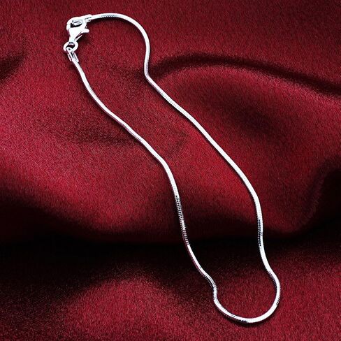 Gem Avenue Stylish Women's 925 Sterling Silver Anklet with a 1.5mm Faceted Snake Foot Chain and Secure Lobster Clasp Choose from 9, 10, or 11 inch length in Saudi Arabia