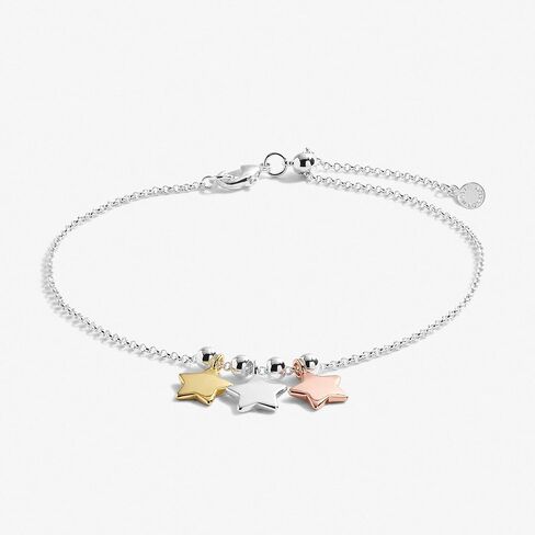 سوار خلخال نسائي من KATIE LOXTON مطلي بالذهب الوردي والذهبي والفضة بطول 25.4 سم قابل للتعديل على شكل نجوم in Kuwait