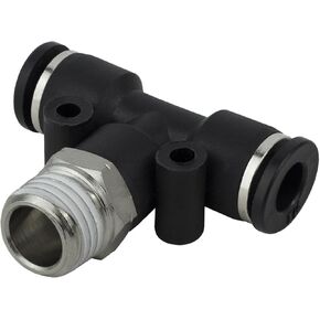 PneumaticPlus PT-1/4-N2 ادفع لتوصيل تركيب الأنبوب، تي شيرت فرع ذكر - أنبوب 1/4 بوصة OD × 1/4 بوصة خيط NPT (عبوة من 10) in Kuwait