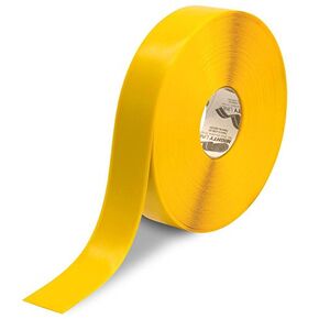 Mighty Line Solid Floor Marking Tape for Safety, Caution, Warning, Heavy-Duty, Peel and Stick Adhesive, Beveled Edge Design, Industrial Quality, 2 inch, 100' Roll, Yellow