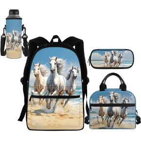 Butterfly Backpack for Girls 6-8 14-16 Kids School Bag Set with Lunchbox Pencil Case Water Bottle Sleeve Elementary Schoolbag Primary Middle School Bookbag Rose Back Pack