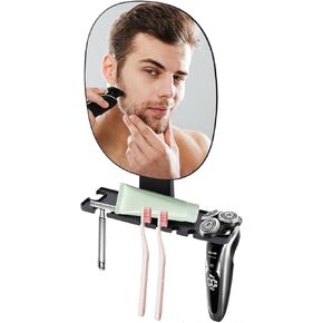 Shower Mirror Fogless for Shaving, Shower Shaving Mirror with Razor Holder, Anti Fog Mirror for Shower, Bathroom Shower Mirror, Shatterproof & Waterproof -for Men and Women