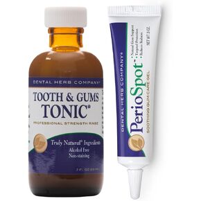 Dental Herb Company - Mouth Sore and Gum Care Kit - Soothes and relieves discomfort associated with canker sores and gum irritation - Truly Natural. 2 oz. Mouthrinse - 0.5 oz. PerioSpot