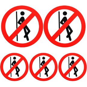 Cabilock 5pcs Do Not Lean on Signs, Circle Security Notice Decal, Self Adhesive No Leaning Sign Stickers, Safety Warning Wall Decals for Factories, Construction Sites, Maintenance Sites