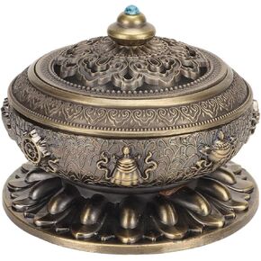ique Metal Incense Combustor Holder, Exquisite Decoration, Alloy Combustor Pot for Tea Room Table Decoration