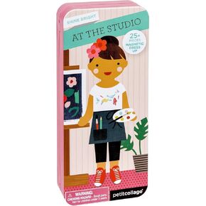 Petit Collage Magnetic Dress Up, Space Bound – Magnetic Game Board with Mix and Match Magnetic Pieces, Ideal for Ages 3+ – Includes 2 Scenes and 25 Creative Magnetic Pieces