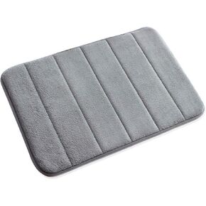 VANRA Small Bath Mat Bath Rugs Anti-Slip Memory Foam Non-Slip Bathroom Mat Soft Bathmat Carpet 15.7" X 23.6" (Gray)