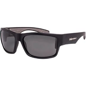 BOMBER Safety Glasses for Men with Smoke Lens, Matte Black Wrap Around Frame, z87 Compliant Sunglasses, UV Protection - TR103