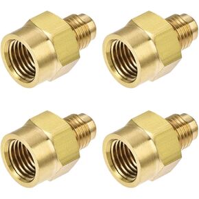 uxcell Brass Pipe fitting, 1/4 SAE Flare Male to 1/4NPT Female Thread, Tubing Adapter Hose Connector, for Air Conditioner Refrigeration, 4Pcs
