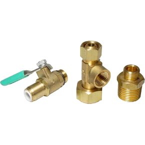 Heavy Duty EZ RO Reverse Osmosis RO Filtration Ice Maker Refrigerator Universal Feed Water Supply Adapter With 1/4" Quick Connect Ball Valve Solid Brass