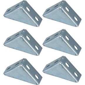 4 Hole 90 Degree Gusseted Right Angle Corner Brackets Braces Connector Fittings Hardware for All 1-5/8" Channels, 6 Pack