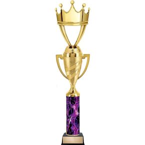Personalized Purple Inferno Crown Trophy, 14" Crown Trophy Prize, Personalize with Free Engraving Prime