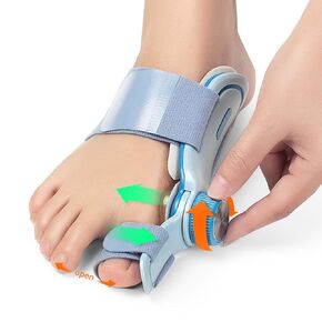 Tech Love Bunion Corrector for Women Big Toe, Double Correction Adjustable Knob Toe Straightener, Grooved Silicone Pads Bunion Splints for Bunion Relief, Suitable for Left Right Feet, 1PCS