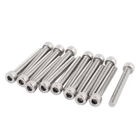 uxcell M5x40mm Thread 304 Stainless Steel Hex Socket Head Cap Screw Bolt DIN912 15pcs