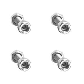 4Pcs 304 Stainless Steel Cylindrical Hollow Hexagon Socket Screw Lamp Threading Through Hole Bolt with Nut (M6x20)